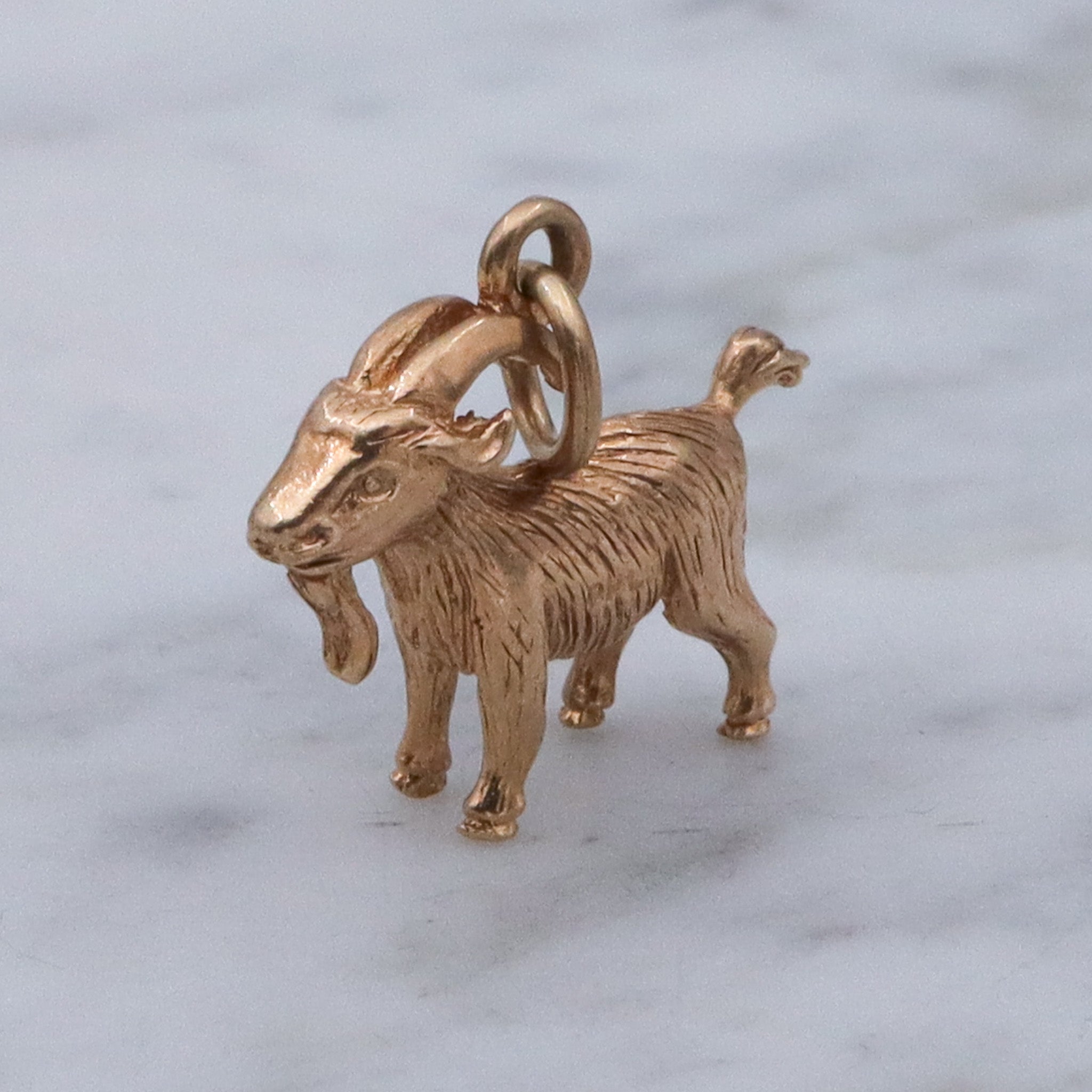 Vintage English 9k gold billy goat charm pendant